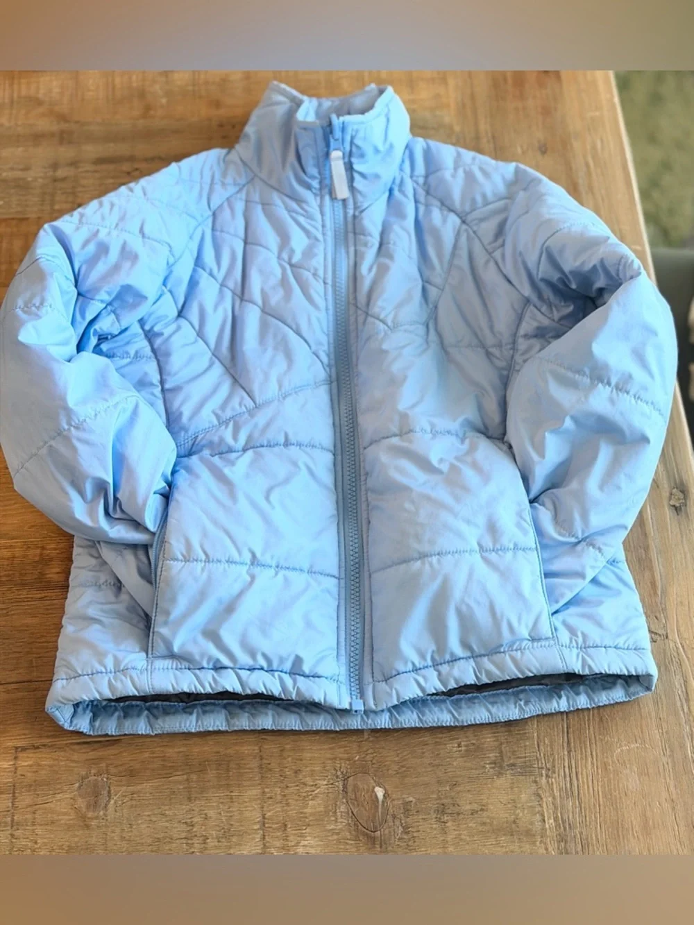 Columbia Sky Blue Quilted Lightweight Puffer Jacket. Kid’s Sz 7/8